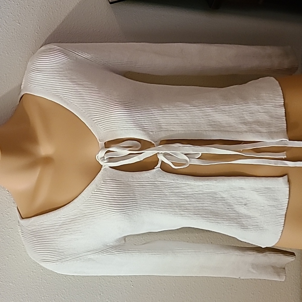 White sweater (wrap)  size med